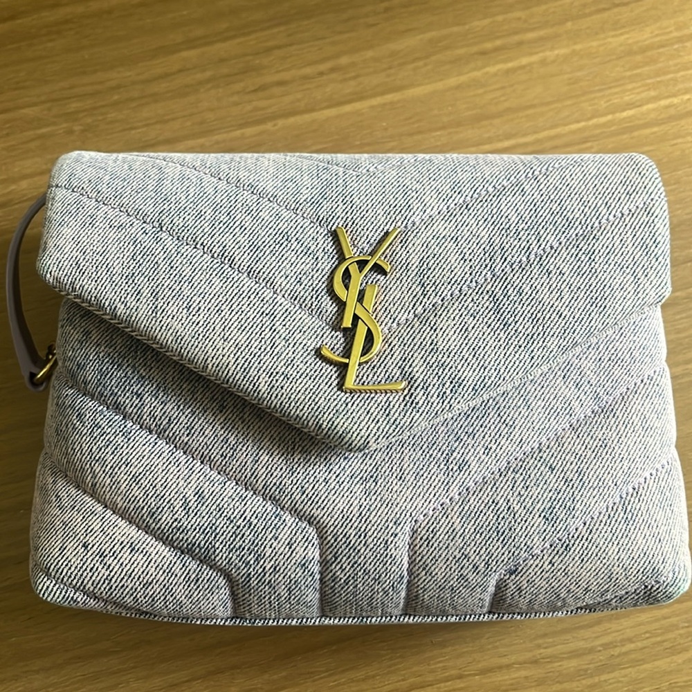 Barely Worn YSL Mini Shoulder Purse Denim Material